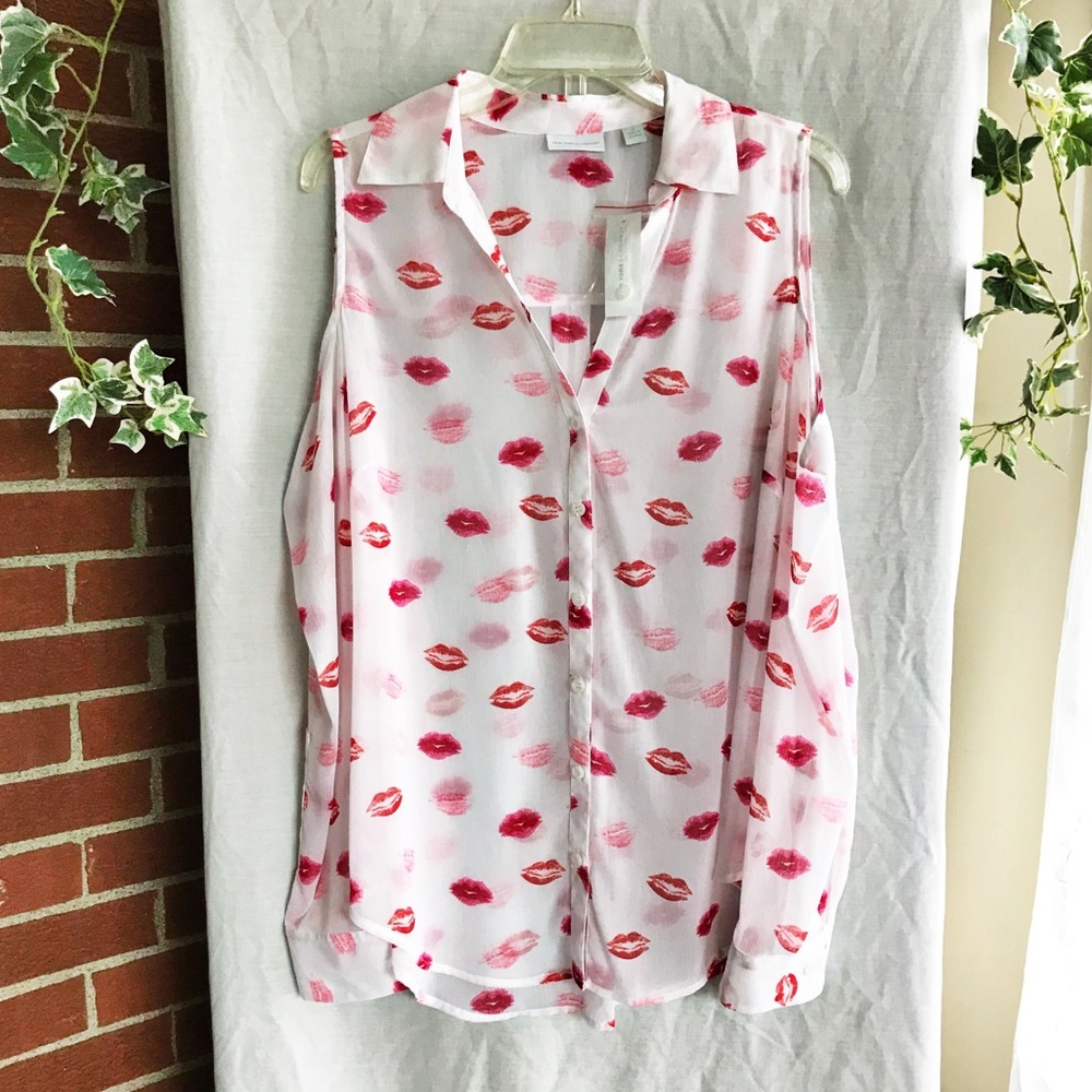 New York & Company | Shoulder-less Lipstick Blouse